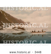 Historical Photochrom of a Glacier, Smeerenburg, Spitzbergen, Norway by Al
