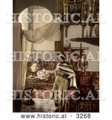 Historical Photochrom of a Moorish Women Indoors, Algeria by Al