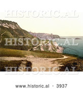 Historical Photochrom of a Path Along the Cliffs in Ventnor Isle of Wight England UK by Al