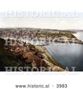 Historical Photochrom of a View from East Cliff on Whitby North Yorkshire England UK by Al