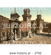 Historical Photochrom of Arsenal, Venice, Italy by Al