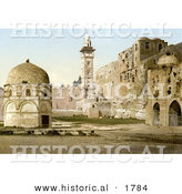 Historical Photochrom of Assises and the Tower of Antonio, Jerusalem by Al