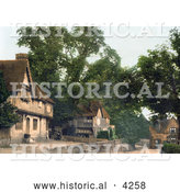 Historical Photochrom of Buildilngs at Penshurst, Sevenoaks, Kent, England, UK by Al