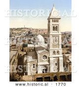 Historical Photochrom of Church of St. Saviour, Jerusalem by Al