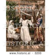 Historical Photochrom of Dancing Girls in Algeria by Al