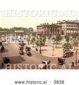 Historical Photochrom of Double Decker Horse Drawn Carriages in Hyde Park Corner London England UK by Al