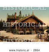 Historical Photochrom of Fossestuen Hotel, Norway by Al