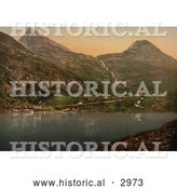 Historical Photochrom of Geirangerfjord, Merok, Norway by Al
