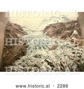 Historical Photochrom of Glacier Garden, Lucerne, Switzerland by Al