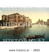 Historical Photochrom of Gondolas on the Grand Canal, Venice, Italy by Al