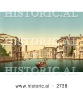 Historical Photochrom of Gondolas, Venice, Italy by Al