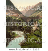 Historical Photochrom of Goschenen and the Damma Glacier, Switzerland by Al