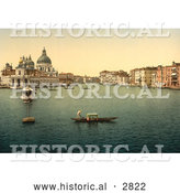 Historical Photochrom of Grand Canal, Santa Maria Della Salute, Venice by Al