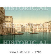 Historical Photochrom of Grand Canal, Venice, Italy by Al