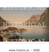 Historical Photochrom of Hardanger Fjord, Norway by Al