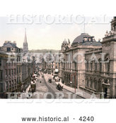 Historical Photochrom of High Street in Bath Somerset England UK by Al