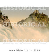 Historical Photochrom of Laufen Castle and Rhine Falls by Al