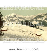 Historical Photochrom of Leysin, Chaussy and the Ormont Valley in Winter by Al