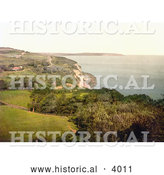 Historical Photochrom of Luccombe Isle of Wight England UK by Al