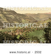 Historical Photochrom of Lungern in Switzerland by Al