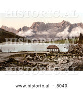 Historical Photochrom of Misurinasee, Sorapiss and Monte Antelao, Tyrol, Austria by Al