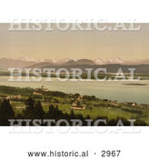 Historical Photochrom of Molde, Norway, Mountains in the Background by Al