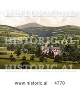 Historical Photochrom of Neville Court, Abergavenny, Monmouthshire, Gwent, Wales, United Kingdom by Al