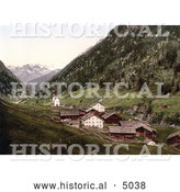 Historical Photochrom of Oetz Valley, Tyrol, Austria by Al