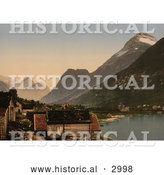 Historical Photochrom of Olden, Nordfjord, Norway by Al