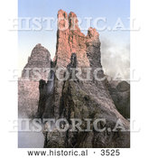 Historical Photochrom of Peaks of the Rosengarten Group, Tyrol, Austria by Al
