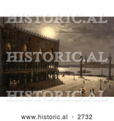 Historical Photochrom of Piazzetta and San Georgio by Moonlight by Al