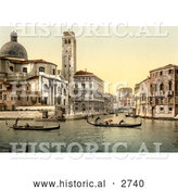 Historical Photochrom of San Geremia Church, Venice, Italy by Al