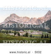 Historical Photochrom of San Martino Di Castrozza, Tyrol, Austria by Al