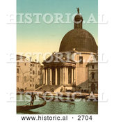 Historical Photochrom of San Simeone Piccolo, Venice, Italy by Al