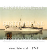 Historical Photochrom of Ship Hohenzollern, Venice by Al