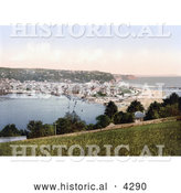Historical Photochrom of Ships in the Harbor at Teignmouth, Devon, England, United Kingdom by Al