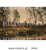 Historical Photochrom of Skansen, Stockholm, Sweden by Al
