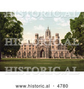 Historical Photochrom of St John’s College in Cambridge, Cambridgeshire, England, United Kingdom by Al