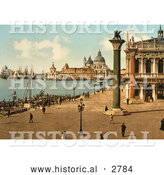 Historical Photochrom of St Marks, Venice, Italy by Al