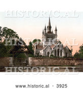 Historical Photochrom of St Mildred’s Church in Whippingham Isle of Wight England by Al
