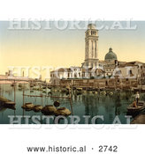 Historical Photochrom of St. Peter’s Church, Venice, Italy by Al