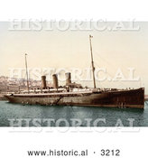 Historical Photochrom of Steamship Normannia, Algiers by Al