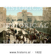 Historical Photochrom of Street of the Tower of David, Jerusalem by Al