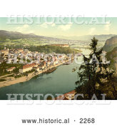 Historical Photochrom of Tetschen, Bohemian Switzerland by Al