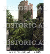 Historical Photochrom of the Bonewaldesthorne Tower in Chester, Cheshire, England, United Kingdom by Al