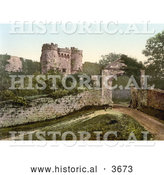 Historical Photochrom of the Carisbrooke Castle in Carisbrooke Newport Isle of Wight England by Al