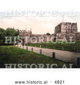 Historical Photochrom of the Carlisle Castle in Carlisle, Cumbria, England, United Kingdom by Al