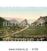 Historical Photochrom of the Castle Rock in the Valley of Rocks Lynton and Lynmouth Devon England by Al