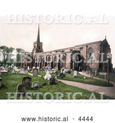 Historical Photochrom of the Cemetery at St Margaret’s Church in Lowestoft, Suffolk, East Anglia, England, United Kingdom by Al