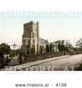 Historical Photochrom of the Church in Battle Rother East Sussex England UK by Al